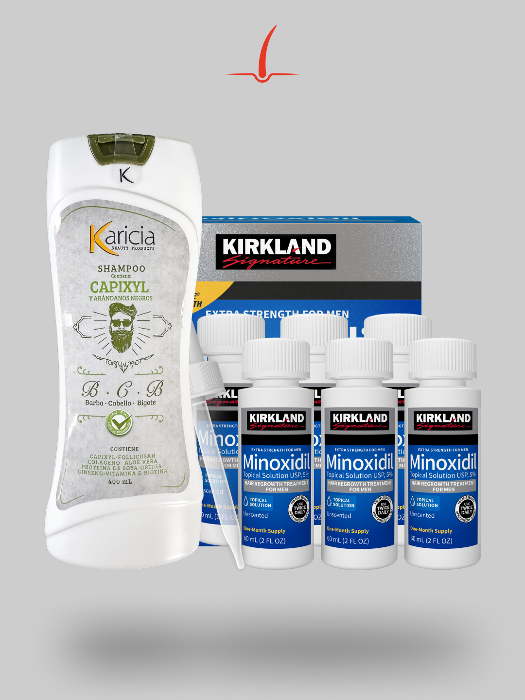 Combo - KIT Minoxidil Kirkland + Shampoo