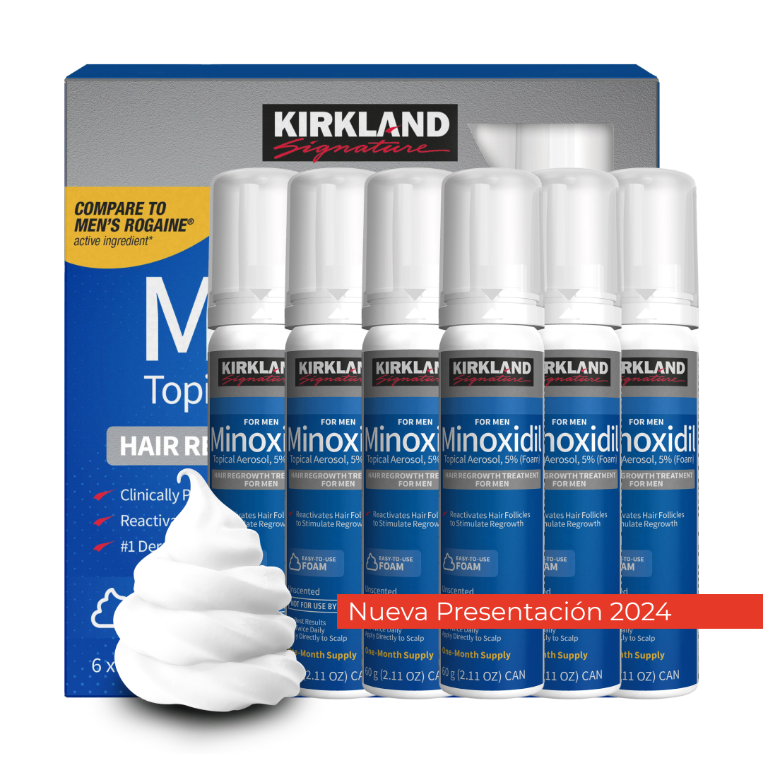 Caja De Minoxidil Kirkland Espuma x 6 Und.