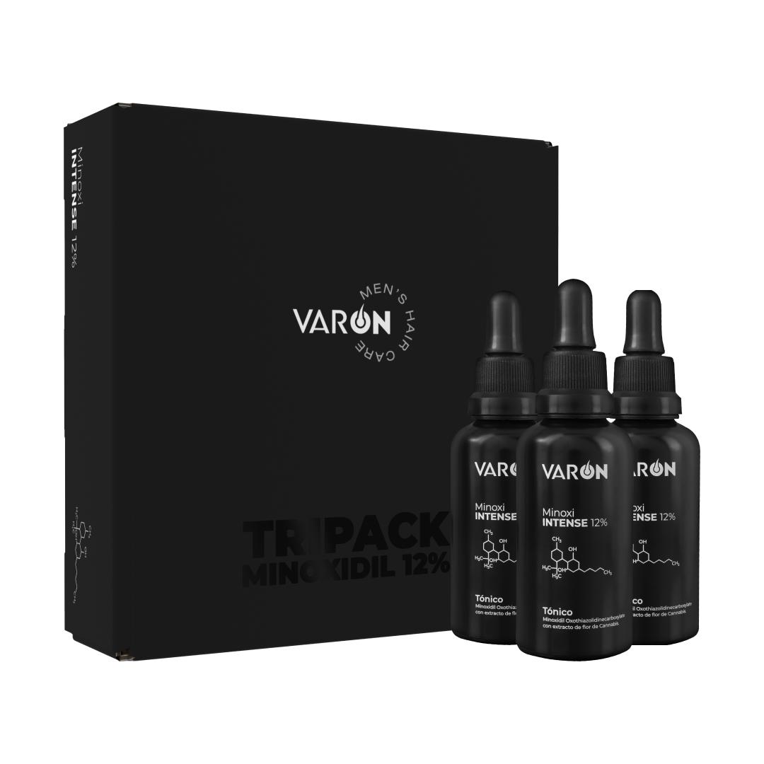 Combo Minoxidil Varón 12% Tripack