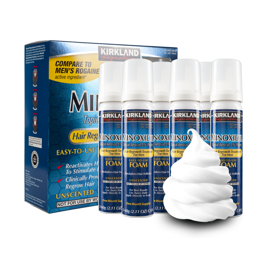 Caja De Minoxidil Kirkland Espuma x 6 Und.