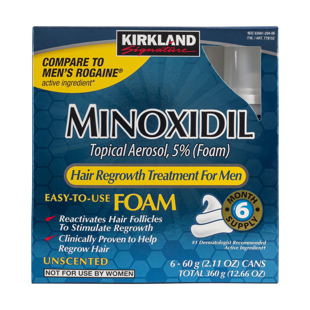 Caja De Minoxidil Kirkland Espuma x 6 Und.